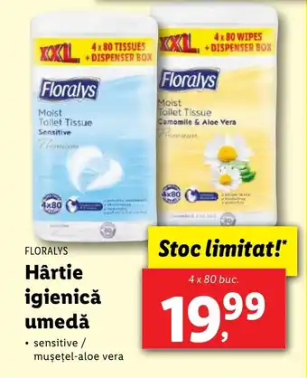 Lidl FLORALYS Hârtie igienică umedă Ofertă