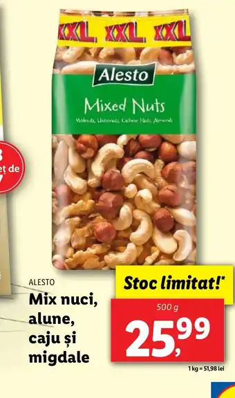 Lidl ALESTO Mix nuci, alune, caju şi migdale Ofertă