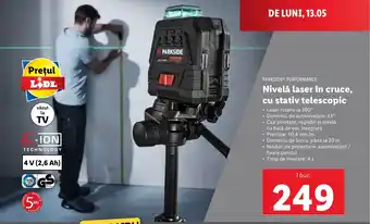 Lidl PARKSIDE® PERFORMANCE Nivelă laser în cruce, cu stativ telescopic Ofertă