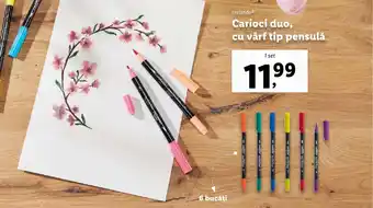 Lidl crelando® Carioci duo, cu vârf tip pensulă Ofertă