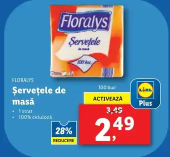 Lidl FLORALYS Şerveţele de masǎ Ofertă