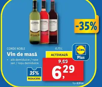 Lidl CONDE NOBLE Vin de masă 0.75L Ofertă