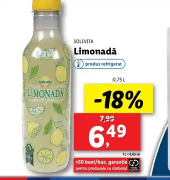 Lidl SOLEVITA Limonadǎ 0.75L Ofertă