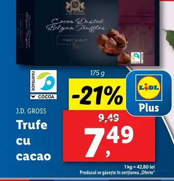 Lidl J.D. GROSS Trufe cu cacao Ofertă