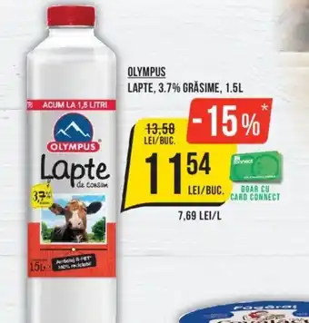 Mega Image OLYMPUS LAPTE, 3.7% GRĂSIME, 1.5L Ofertă
