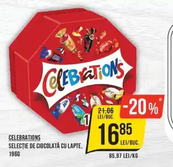 Mega Image CELEBRATIONS SELECȚIE DE CIOCOLATĂ CU LAPTE, 196G Ofertă