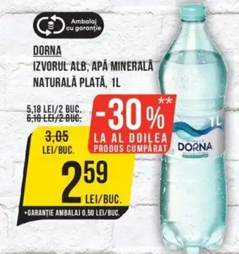 Mega Image DORNA IZVORUL ALB, APĂ MINERALĂ NATURALĂ PLATĂ, 1L Ofertă