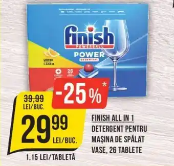 Mega Image FINISH ALL IN 1 DETERGENT PENTRU MAŞINA DE SPALAT VASE, 26 TABLETE Ofertă