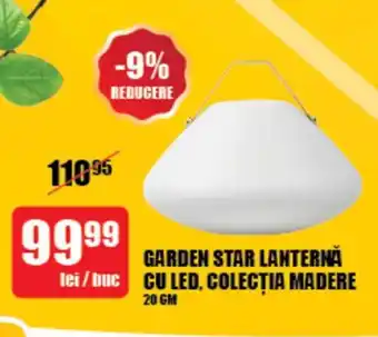 Auchan GARDEN STAR LANTERNĂ lei/buc CU LED, COLECȚIA MADERE Ofertă