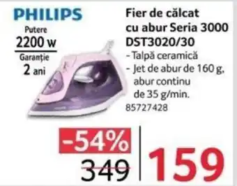 Selgros Fier de călcat cu abur Seria 3000 DST3020/30 Ofertă