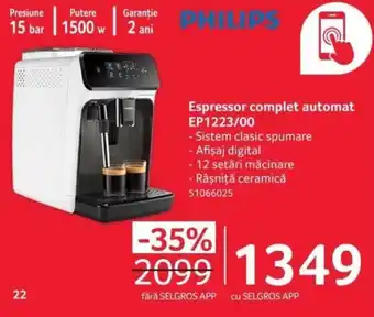 Selgros Espressor complet automat EP1223/00 Ofertă