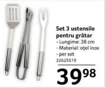 Selgros Set 3 ustensile pentru grătar Ofertă