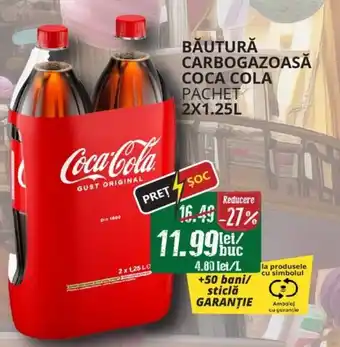 Diana Supermarket BĂUTURĂ CARBOGAZOASĂ COCA COLA PACHET 2x1,25 L Ofertă