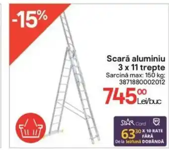 Brico Depôt Scarǎ aluminiu 3 x 11 trepte Ofertă