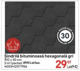 Brico Depôt Şindrilă bituminoasă hexagonală gri Ofertă