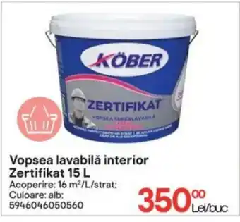 Vopsea lavabilă interior Zertifikat 15 L
