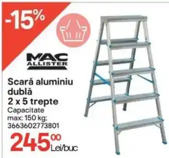 Scarǎ aluminiu dublă 2x5 Trepte