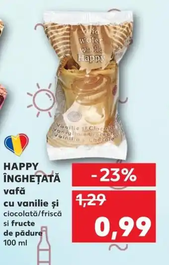 Kaufland HAPPY ÎNGHEȚATĂ vafă cu vanilie și Ofertă