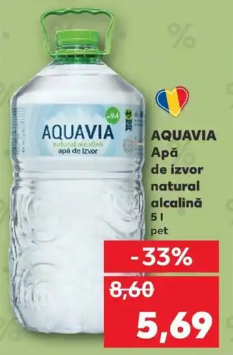 Kaufland AQUAVIA Apă de izvor natural alcalină 5L pet Ofertă