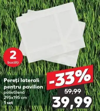 Kaufland Pereți laterali pentru pavilion polietilenă 295x195 cm 1 set Ofertă