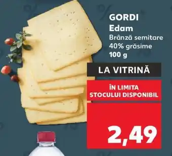 Kaufland GORDI Edam Brânză semitare 40% grăsime 100g Ofertă