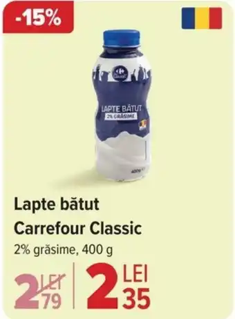 Carrefour Lapte bătut Carrefour Classic Ofertă