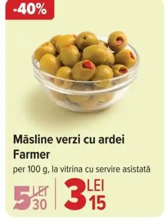 Carrefour Măsline verzi cu ardei Farmer Ofertă