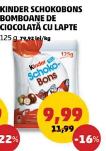 Penny KINDER SCHOKOBONS BOMBOANE DE CIOCOLATĂ CU LAPTE Ofertă