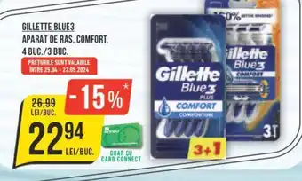 Mega Image GILLETTE BLUE3 APARAT DE RAS, COMFORT, 4 BUC./3 BUC. Ofertă