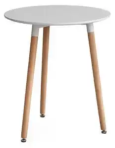 KONDELA Masă dining, alb/fag, diametru 60 cm, ELCAN