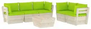 Favi Set mobilier grădină din paleți, 6 piese, cu perne, lemn molid Ofertă