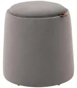 Otomana rotunda cu tava superioara, taburet din material textil cu atingere catifea, masuta de cafea HOMCOM | Aosom RO