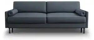 Canapea extensibila Scott cu 3 locuri si tapiterie din tesatura structurala, albastru