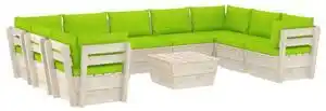 Favi Set mobilier grădină paleți, 10 piese, cu perne, lemn de molid Ofertă