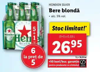 Lidl HEINEKEN SILVER Bere blondǎ Ofertă