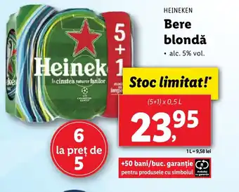 Lidl HEINEKEN Bere blondǎ Ofertă