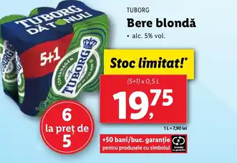 Lidl TUBORG Bere blondă Ofertă