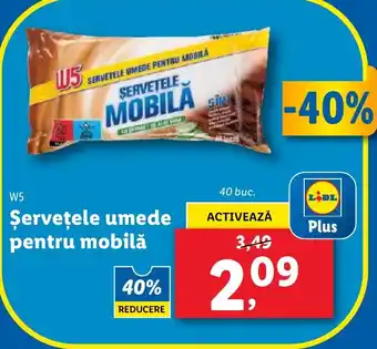 Lidl W5 Şerveţele umede pentru mobilǎ Ofertă