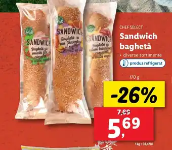 Lidl CHEF SELECT Sandwich baghetǎ Ofertă