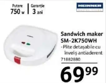 Selgros Sandwich maker SM-2K750WH Ofertă