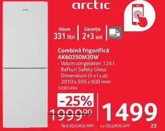 Selgros Combinǎ frigorifică AK60350M30W Ofertă