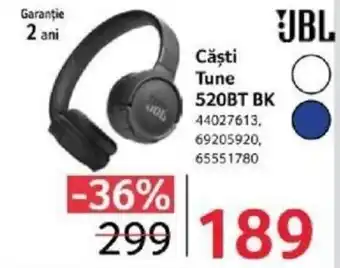 Selgros Căşti Tune 520BT BK Ofertă