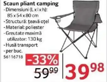 Selgros Scaun pliant camping Ofertă