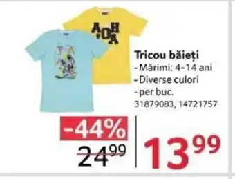 Selgros Tricou băieţi Ofertă