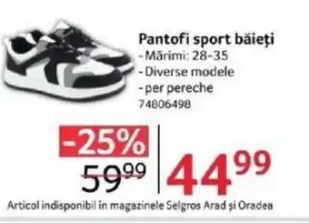 Selgros Pantofi sport băieți Ofertă