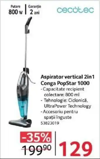 Selgros Aspirator vertical 2in1 Conga PopStar 1000 Ofertă