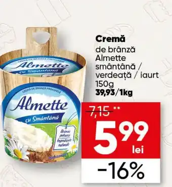Cremă de brânză Almette smântână