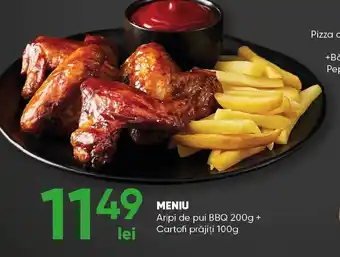 PROFI MENIU Aripi de pui BBQ 200g + Cartofi prăjiți 100g Ofertă