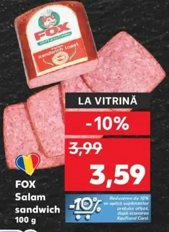 Kaufland FOX Salam sandwich 100 g Ofertă