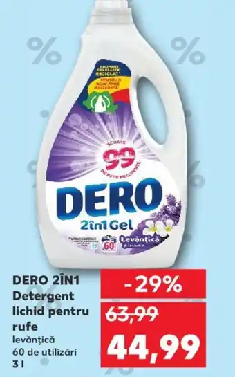 Kaufland DERO 2IN1 Detergent lichid pentru rufe Ofertă